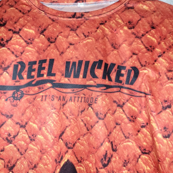 Reel Wicked Orange Patterned Long Sleeve Shirt - Picture 2 of 5